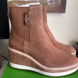 Kate Spade Brown Suede Wedge Boots